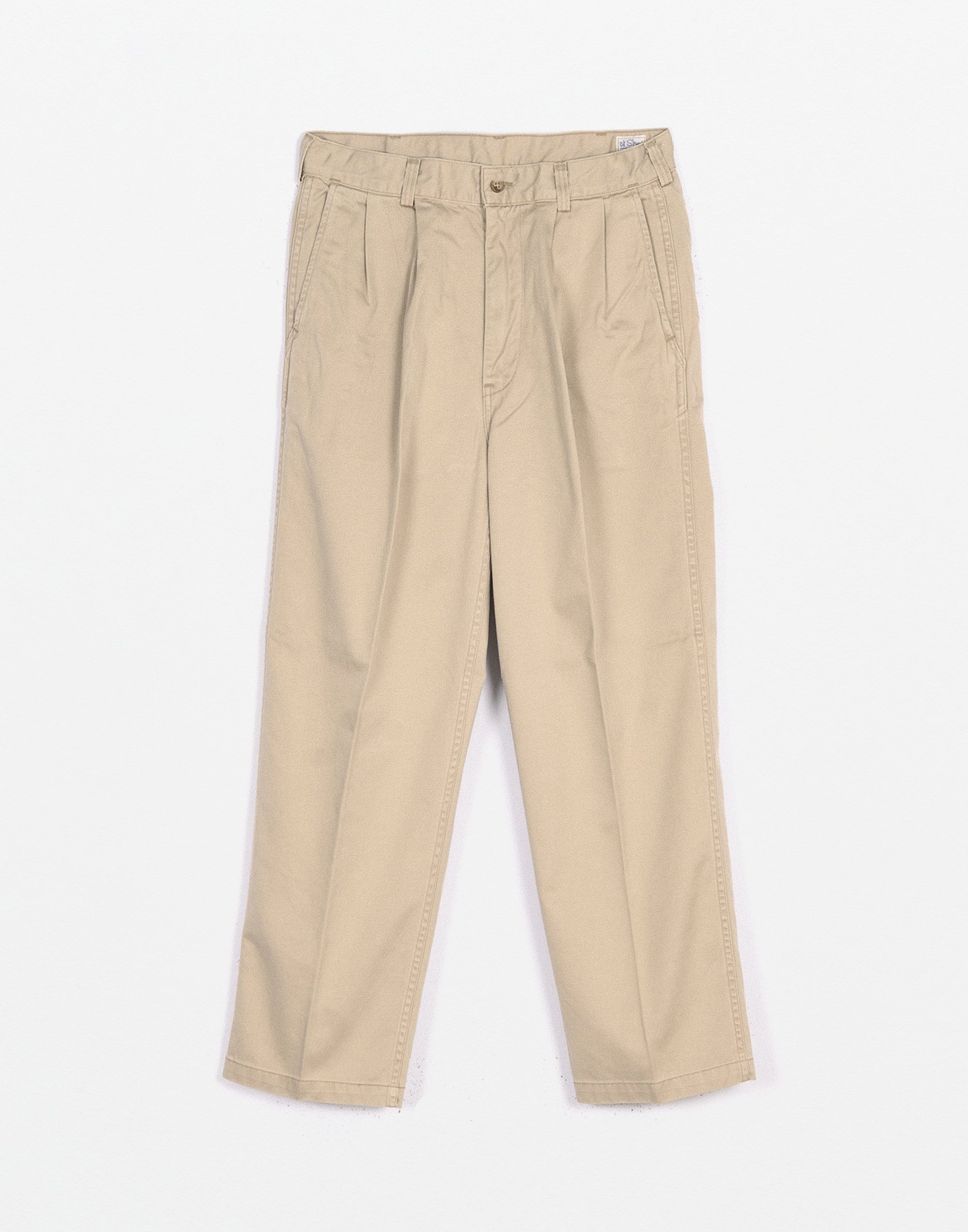 OrSlow - Two Tuck Wide Trousers (Khaki) — EQUIPMENT OrSlow - Two Tuck Wide Trousers (Khaki) — EQUIPMENT